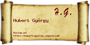 Hubert György névjegykártya